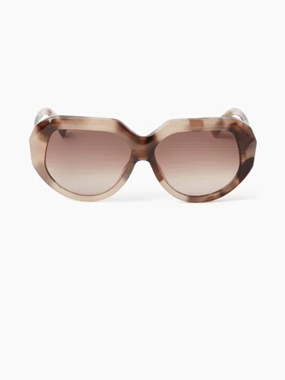 Nina Ricci Gros-grain Oversize Sunglasses Tu In Brown