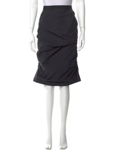 Pre-owned Nina Ricci Grosgrain Trim Knee-length Skirt In Black