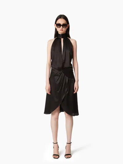 Nina Ricci Halter Dress With Bow Detail In Black
