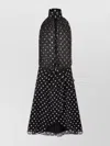 Nina Ricci Halter Neck Polka Dot Midi Dress