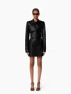 Nina Ricci Halter Trench Coat In Nappa Leather In Black