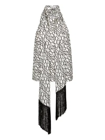 Nina Ricci Halterneck Fringed Top In White