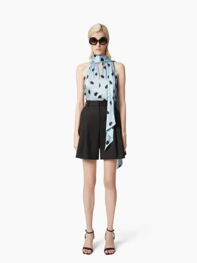 Nina Ricci Halterneck Lavallière Top In Neutral