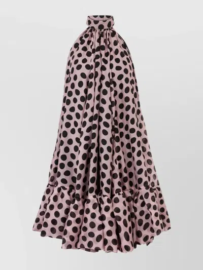 Nina Ricci Peplum-hem Halterneck Mini Dress In Pink