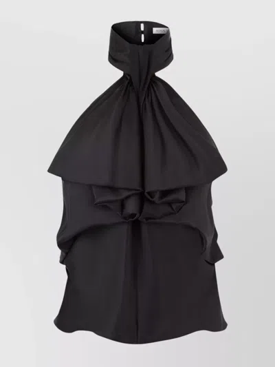 Nina Ricci Halterneck Silk Blend Top In Black