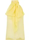 Nina Ricci Halterneck Silk Blouse In Yellow