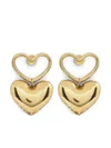 Nina Ricci Heart Charm Dangle Earrings In Gold