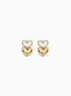 Nina Ricci Heart Charm Dangle Earrings In Gold