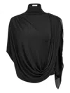 Nina Ricci High-neck Draped Top In Black