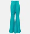 Nina Ricci High-waisted Flared Trousers In Blue