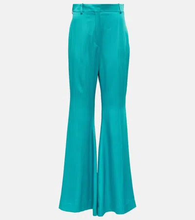 Nina Ricci High-waisted Flared Trousers In Blue