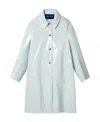 Nina Ricci High-shine Buttoned Car Coat In Blue