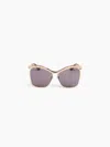Nina Ricci High-tide Oversize Shiny Rose Gold Sunglasses Tu