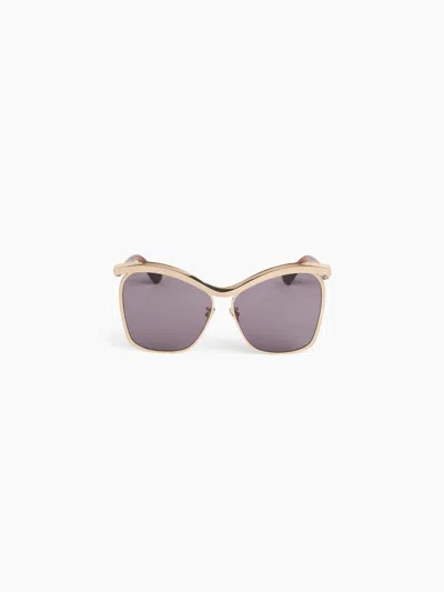 Nina Ricci High-tide Oversize Shiny Rose Gold Sunglasses Tu