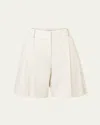 Nina Ricci High Waist Pleated Shorts In Cream