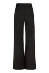 Nina Ricci High Waist Pleated Wide-leg Trousers In Black
