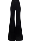 Nina Ricci High-waisted Flared Velvet Trousers In Black