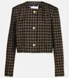 Nina Ricci Houndstooth Cropped Jacket In Gold