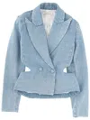 Nina Ricci Long Sleeve Cut-out Jacket Button Detailing In Blue