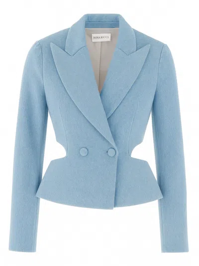Nina Ricci Jacket With Cut-out In Blue
