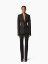 Nina Ricci Jacket With Lace Insert In Black