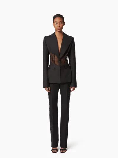 Nina Ricci Jacket With Lace Insert In Black