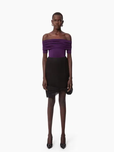 Nina Ricci Midi Skirt With Lace Bow In Multi