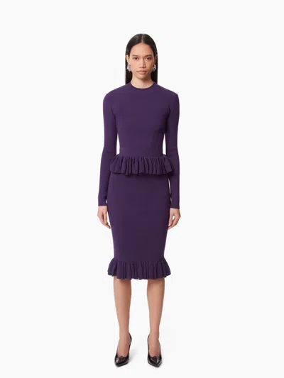 Nina Ricci Midi Skirt With Ruffled Peplum In Brown