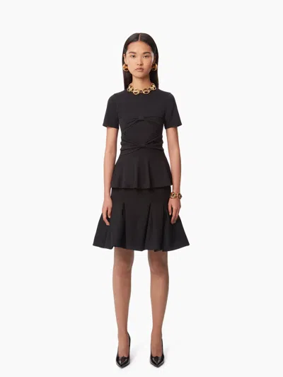 Nina Ricci Wool Peplum Midi Skirt In Black