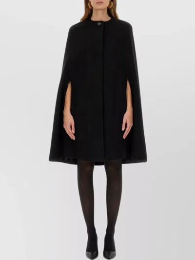 Nina Ricci Knee Length Coat Arm Slits In Black