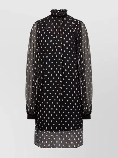 Nina Ricci Polka-dot Ruffled Mini Dress In Multi