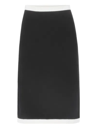 Nina Ricci Knit Midi Skirt In Black