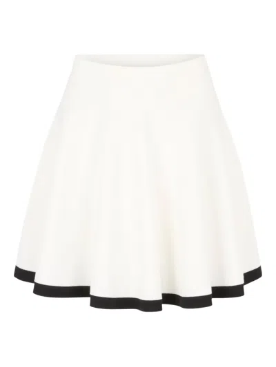 Nina Ricci Knit Skater Mini Skirt In White
