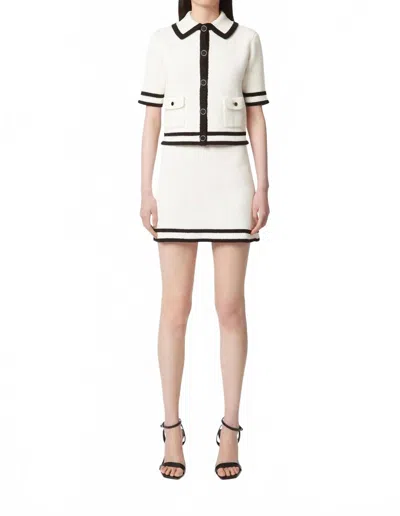 Nina Ricci Tweed Mini Skirt In Ecru Noir