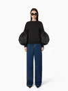 Nina Ricci Knitted Sweater With Cocoon Sleeves Xl In Black
