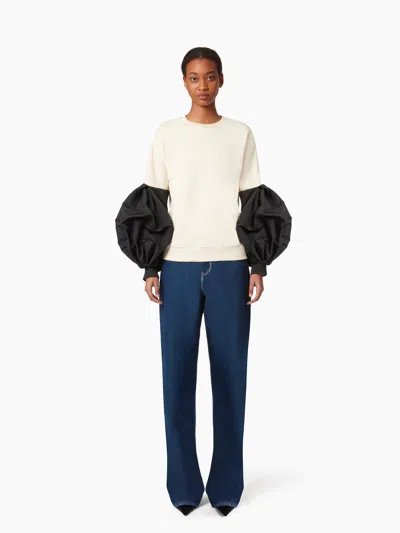 Nina Ricci Knitted Sweater With Cocoon Sleeves Xl In White