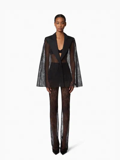 Nina Ricci Lace Blazer-inspired Cape In Black