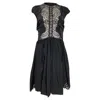 Nina Ricci Lace Detail Mini Dress In Black Polyester In Black