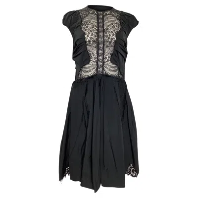 Nina Ricci Lace Detail Mini Dress In Black Polyester