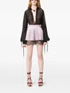 Nina Ricci Lace-detail Silk Shorts In Pink