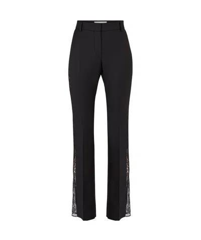 Nina Ricci Lace-detail Straight-leg Trousers In Black