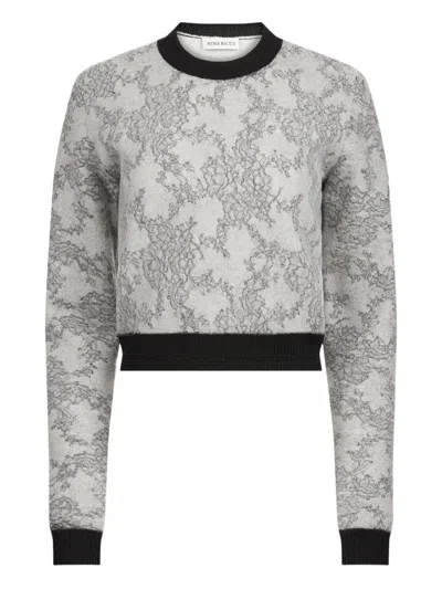 Nina Ricci Lace-jacquard Jumper In Gray