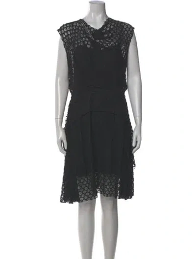 Pre-owned Nina Ricci Lace Knee-length Dress In Black