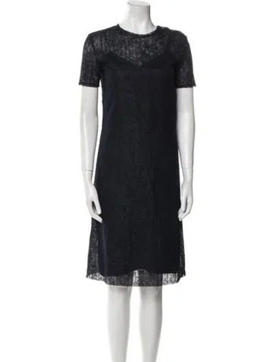 Pre-owned Nina Ricci Lace Knee-length Dress In Blue