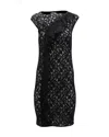 Nina Ricci Lace Pattern Knee Length Dress In Black Polyester In Black