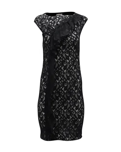 Nina Ricci Lace Pattern Knee Length Dress In Black Polyester