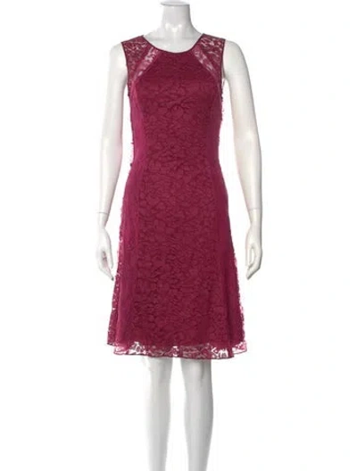 Pre-owned Nina Ricci Lace Pattern Knee-length Dress In Purple