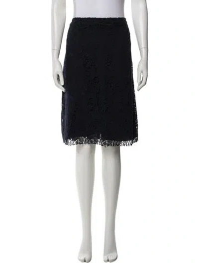 Pre-owned Nina Ricci Lace Pattern Knee-length Skirt In Blue