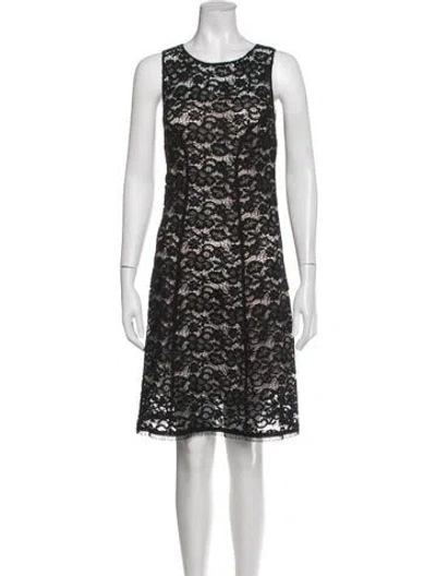 Pre-owned Nina Ricci Lace Pattern Mini Dress In Black