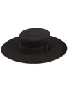 Nina Ricci Felted Wool Canotier Hat In Black